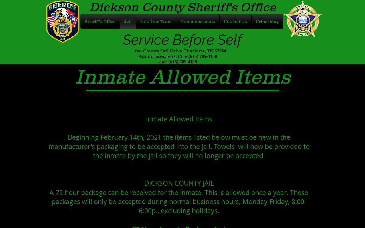 Dickson County Tennessee SAVIN custody notification information