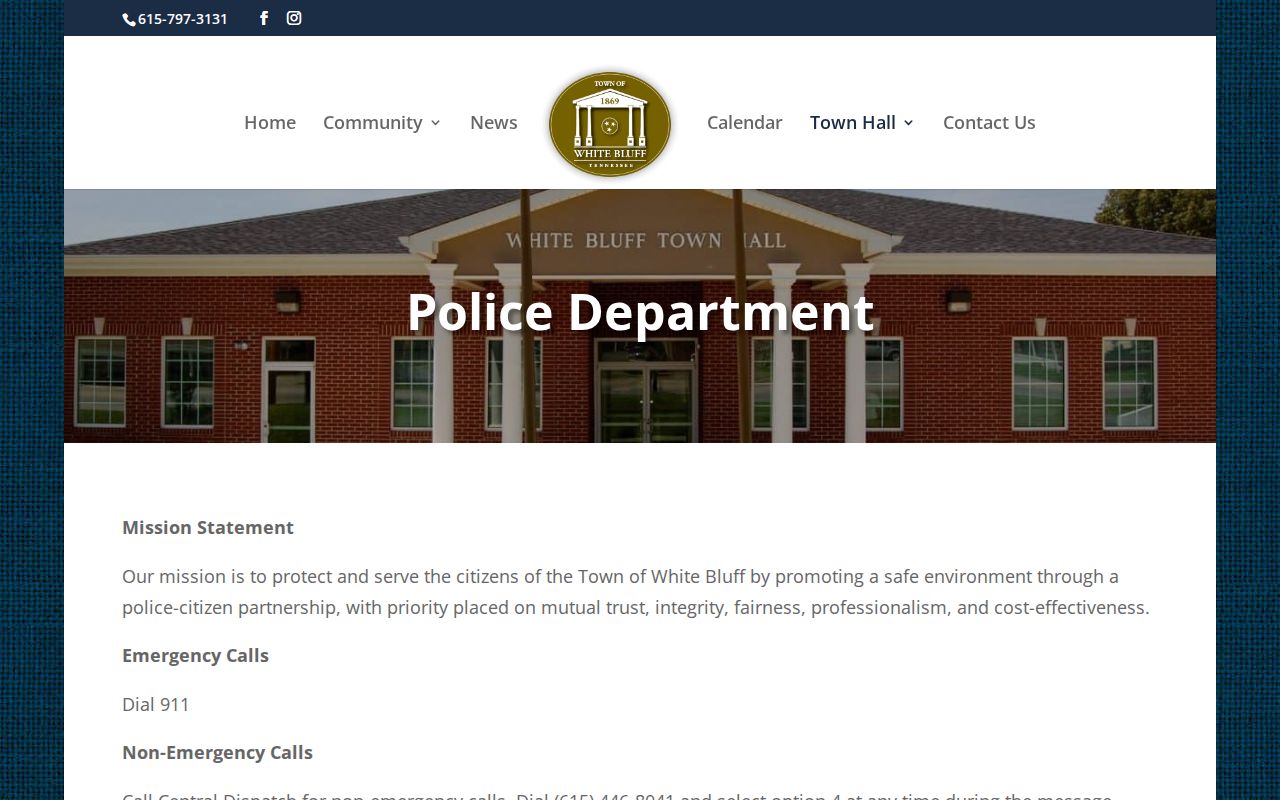 White Bluff Police Department official source for White Bluff arrest record requests